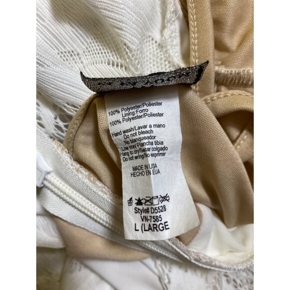 Long Sleeve Lace Wedding Dress Formal Gown Size Large White Sexy Maxi Stretch - Picture 4 of 4